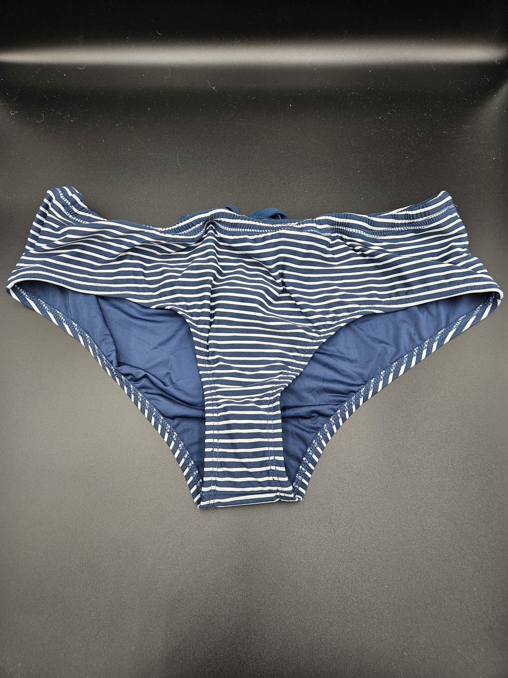 Carve Designs Striped Bikini Bottom XL Blue White Tie Waist Swim NWT